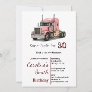 Invitation Conserver sur le conducteur de camion féminin d’an