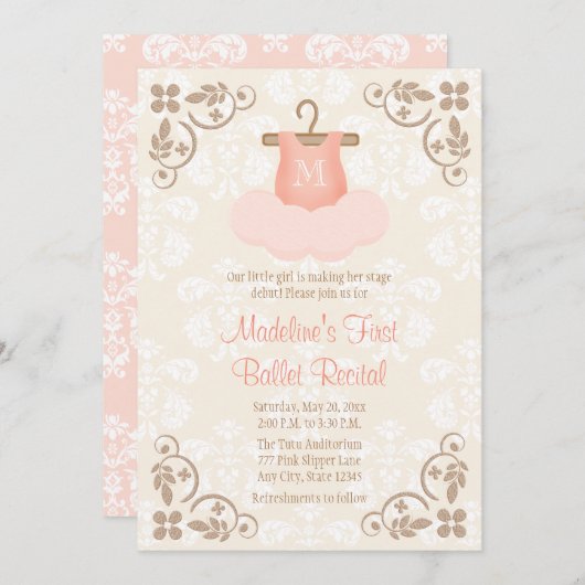 INVITATION CONSIDÉRABLE AU BALLET DE FANCY MONOGRA (Devant / Derrière)