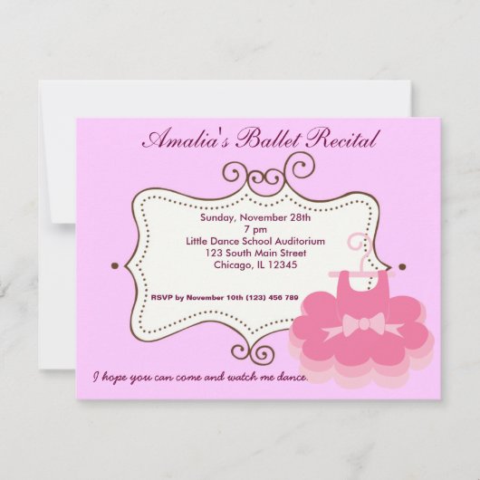 Invitation Considérant Ballet (Devant)