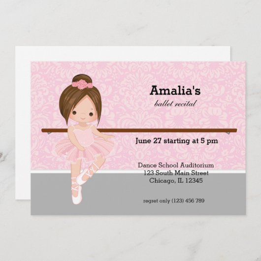 Invitation Considérant Ballet (Devant / Derrière)