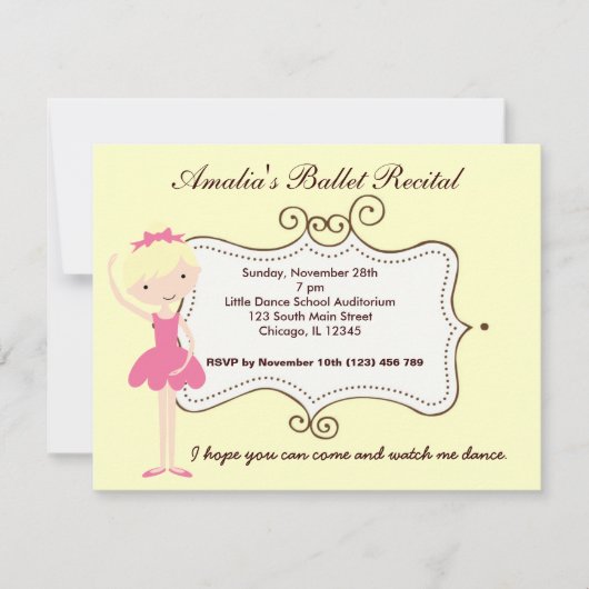 Invitation Considérant Ballet (Devant)