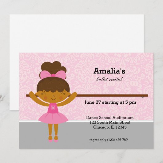 Invitation Considérant Ballet (Devant / Derrière)