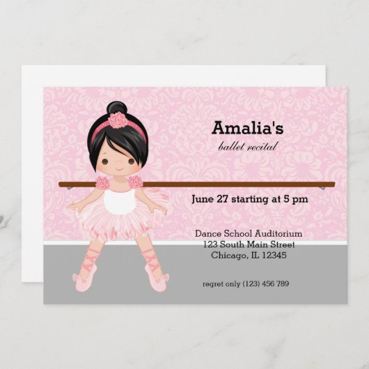 Invitation Considérant Ballet (Devant / Derrière)