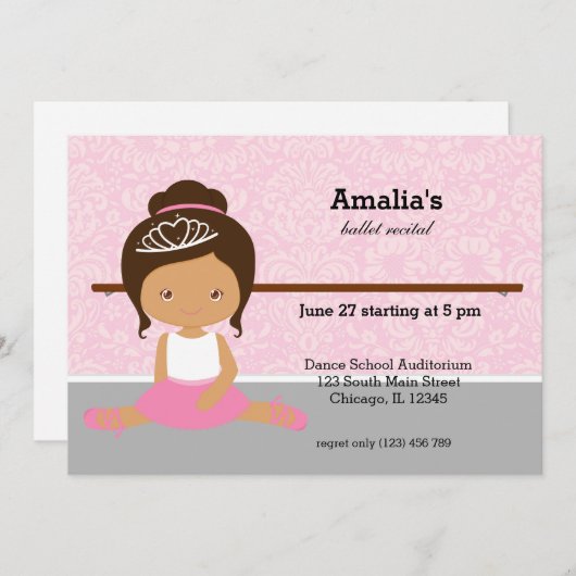 Invitation Considérant Ballet (Devant / Derrière)