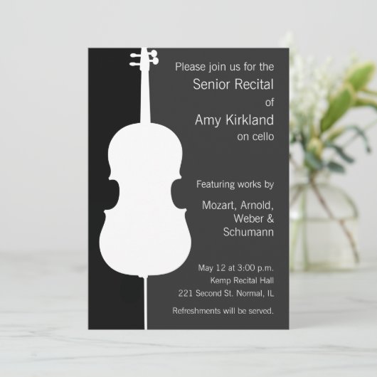 Invitation Considérant Cello moderne (Debout devant)