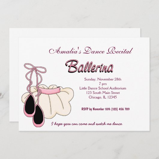 Invitation Considérant Danse (Devant / Derrière)