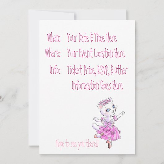 Invitation Considérant de ballet (Dos)