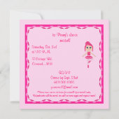 Invitation Considérant de ballet : Ballerine de débutant (Dos)