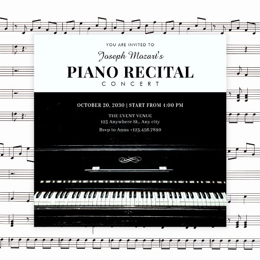 Invitation Considérant de piano classique