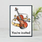 Invitation Considérant de violon avec l'étoile (Debout devant)