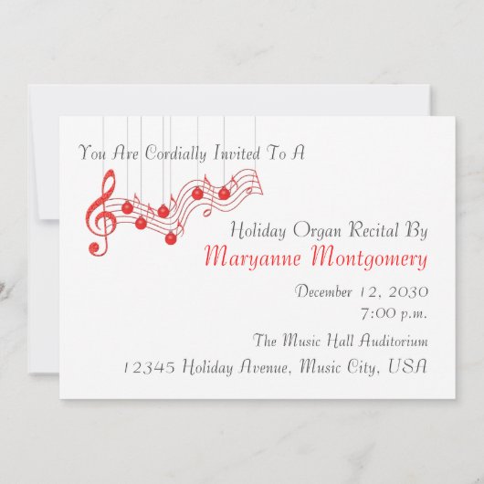 Invitation Considérant Noël, Dentelle rouge (Dos)