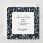 Invitation Considérant Notes musicales et lumières de fête (Devant)