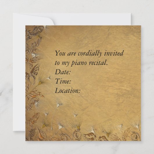 Invitation Considérant Piano (Dos)