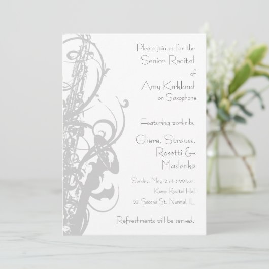 Invitation Considérant Saxophone (Debout devant)