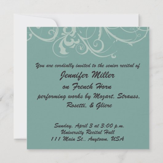 Invitation Considérant supérieur élégant (Dos)