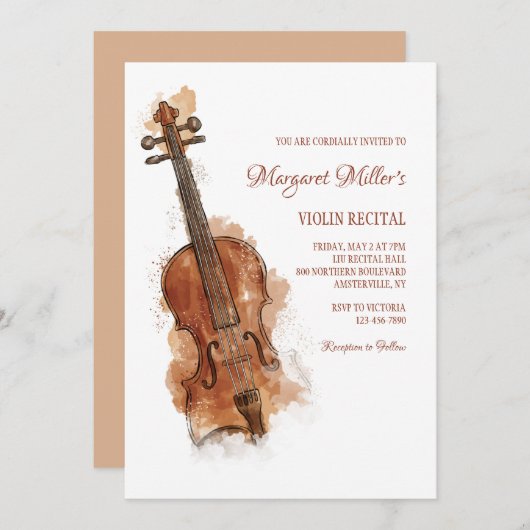 Invitation Considérant Violon (Devant / Derrière)