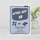 Invitation Console de jeu vidéo niveau jusqu'à 10 enfant anni (Debout devant)