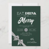 Invitation Consommation moderne Be Joyeux Xmas Silver Ribbon  (Devant)