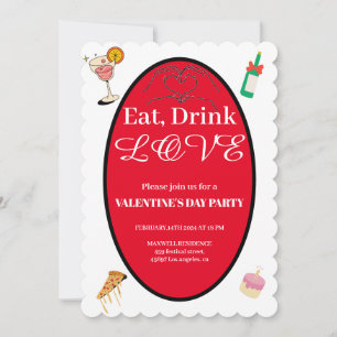 Invitation Consommation moderne Boire Aimer Saint-Valentin Co
