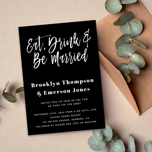 Invitation Consommation moderne Boire être marié Funny QR Cod