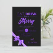 Invitation Consommation moderne Boire Soyez Joyeux Noël Viole (Debout devant)