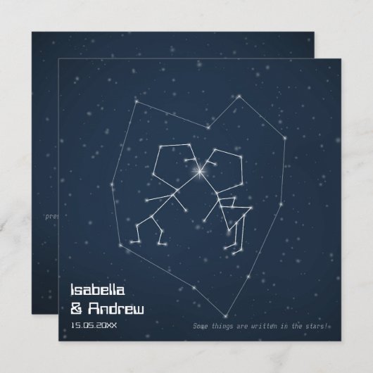 Invitation Constellation d'amour (Devant / Derrière)