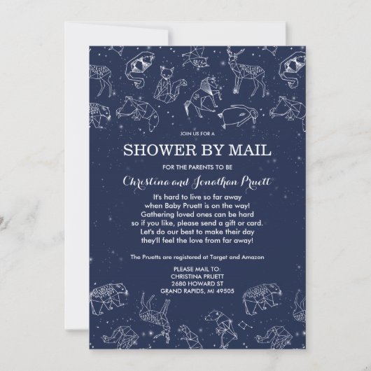 Invitation Constellations Baby shower Par Intervalle De Courr (Devant)