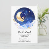 Invitation Constellations célestes Baby shower garçon (Debout devant)