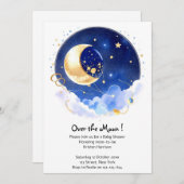 Invitation Constellations célestes Baby shower garçon (Devant / Derrière)