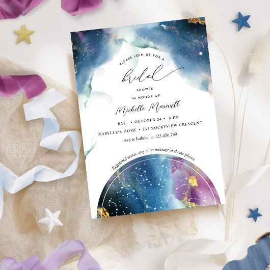 Invitation Constellations de Fêtes des mariées célestes et ét