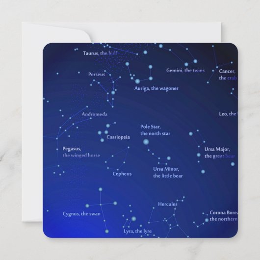 Invitation Constellations sur Mariage bleu (Dos)