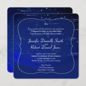Invitation Constellations sur Mariage bleu (Devant / Derrière)