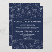 Invitation Constellations Virtual Live Baby shower (Devant / Derrière)