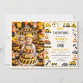 Invitation Construction 1er Anniversaire | Fête de Camion de (Devant)