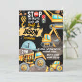 Invitation Construction 1er Anniversaire Fête Trump Truck Dig (Debout devant)