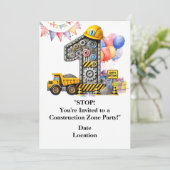 Invitation Construction 1ère fête d'anniversaire (Debout devant)