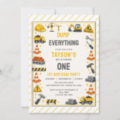 Invitation Construction 1ST Birthday | Builder Truck Party  (Devant)
