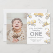 Invitation Construction 1st Birthday Party (Devant)