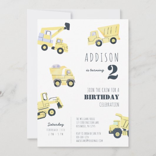 Invitation Construction 2e anniversaire (Devant)