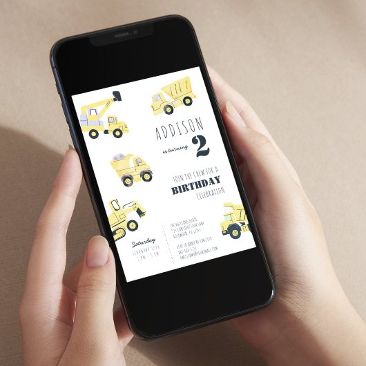 Invitation Construction 2e anniversaire