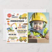 Invitation Construction 2e anniversaire photo (Devant)