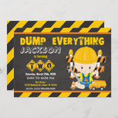 Invitation Construction 2e tableau de bord de l'invitation d' (Devant / Derrière)