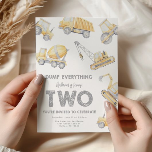 Invitation Construction 2nd Birthday Party