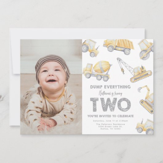 Invitation Construction 2nd TWO Birthday Party (Devant)