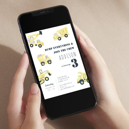 Invitation Construction 3e anniversaire