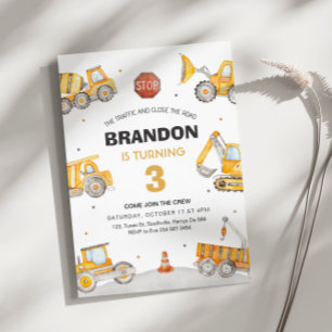 Invitation Construction 3e anniversaire