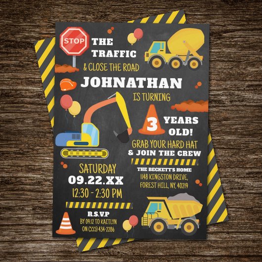 Invitation Construction 3e anniversaire