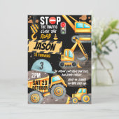 Invitation Construction 3e anniversaire de la fête de pompe c (Debout devant)