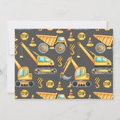 Invitation Construction 3e anniversaire Photo Camion Digger (Dos)