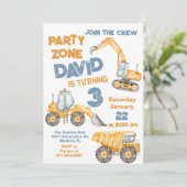 Invitation Construction 3ème fête d'anniversaire (Debout devant)